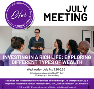 Her Money Circle July Invite Investing in a rich life